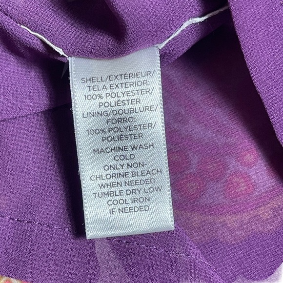 Ann Taylor LOFT Purple Long Sleeve Shift Dress SP - Picture 8 of 10